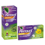 Upsa lot promo phytovex sirop toux mixte sans sucre 120ml et pastilles maux de gorge intenses 20 pastilles ...