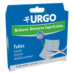 Urgo premiers soins brlures blessures superficielles tulles strile 8 x 8cm 4 units