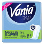 Vania maxi serviettes priodiques non parfum super 16 protections