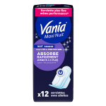 Vania serviettes hygiéniques nuit (12 serviettes avec ailettes) Vania serviettes hygiéniques nuit (12 serviettes avec ailettes)
