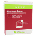 Marque verte absofoam border pansement hydrocellulaire silicone stérile 7, 5 x 8, 5cm 10 pansements Marque verte absofoam border pansement hydrocellulaire silicone stérile 7, 5 x 8, 5cm 10 pansements