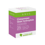 Marque verte compresses striles gaze hydrophile 7, 5cm x 7, 5cm 25 x 2 compresses