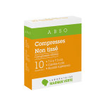 Marque verte compresses striles en non tiss 7, 5cm x 7, 5cm 10 x 2 compresses