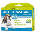 Vetoform antiparasitaire chien moyen 15 - 30 kg (3 pipettes de 3 ml)