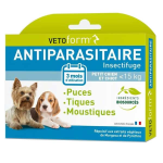 Vetoform antiparasitaire petit chien - 15kg 3 pipettes