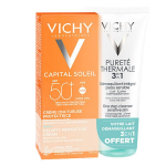 Vichy capital soleil crme onctueuse protectrice spf50 + 50ml + puret thermale lait dmaquillant intgral ...
