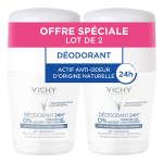 Vichy dodorant 24h toucher sec roll - on lot de 2 x 50ml