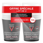 Vichy homme d�odorant anti - transpirant contr�le extr�me 72h roll - on lot de 2 x 50ml