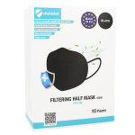 Virshields masque ffp2 nr adulte noir 10 unités Virshields masque ffp2 nr adulte noir 10 unités