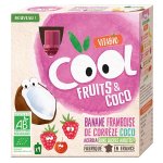 Vitabio cool fruits gourdes banane framboise lait de coco bio lot de 4 x 85g