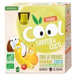 Vitabio cool fruits gourdes poire banane lait de coco bio lot de 4 x 85g