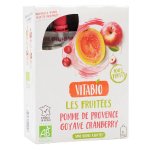 Vitabio gourdes 100% fruits pomme de provence goyave cranberry 4 x 120g