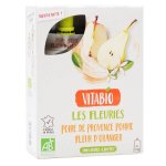 Vitabio gourdes 100% poire pomme fleur d'oranger 4 x 120g