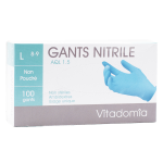 Vitadomia gant d'examen en nitrile non poudrs taille l 100 units
