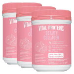 Vital proteins beauty collagen collagne, acide hyaluronique fraise / citron 271g - lot de 3