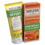 Weleda arnica huile de massage 200ml + energy gel douche 200ml offert
