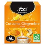 Yogi biologique infusions curcuma gingembre 12 sachets