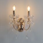 Applique 2 bras cristal baroque pampilles or rose - pavia