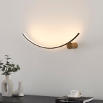 Applique led demi cercle noir support laiton - curva Applique led demi cercle noir support laiton - curva