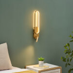 Applique liseuse led int�gr�e finition laiton double interrupteur - jena