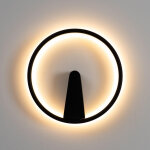 Applique minimaliste anneau led noir - scott