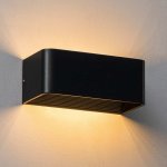 Applique murale tendance noire led - 20 cm - quadra