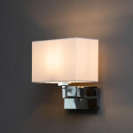 Applique t�te de lit m�tal et abat - jour blanc - erdal