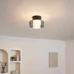 �clairage mural ou plafond en m�tal et verre 20 cm - valdo