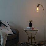 Grand lampadaire vintage en verre et laiton - flavia
