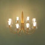 Grand lustre baroque dor 8 bras verre transparent - cerenova