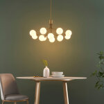 Grand lustre lgant laiton  12 boules - audrey
