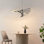 Grand lustre led moderne noir et dor� 115 cm - aspen