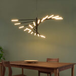 Grand lustre led moderne noir et dor 115 cm - aspen
