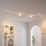 Grand rail magn�tique blanc 3 m avec 3 spots 2 profil�s et 2 boules en verre 39w led - lyne