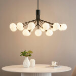 Grande suspension �l�gante noire � 18 boules - audrey