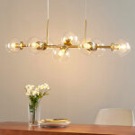 Grande suspension moderne 8 boules en verre - carlotta Grande suspension moderne 8 boules en verre - carlotta