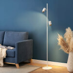 Lampadaire blanc deux spots pivotants - elya