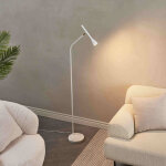 Lampadaire blanc liseuse conique et socle en marbre - holen Lampadaire blanc liseuse conique et socle en marbre - holen