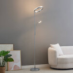 Lampadaire chrom dimmable double clairage led - pancho