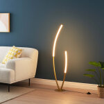 Lampadaire dor deux arcs ultra design led dimmable - moa