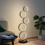 Lampadaire led cercles superposés en métal noir - newton Lampadaire led cercles superposés en métal noir - newton
