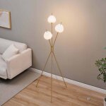 Lampadaire moderne tr�pied dor� led int�gr�e 157 cm - olanta