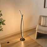 Lampadaire noir dimmable avec bras led entrelac�s - elzo