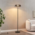 Lampadaire noir verre fum contemporain 165 cm - riccardo
