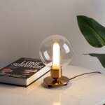 Lampe de chevet vintage dore en verre - giani