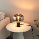 Lampe  poser moderne abat - jour verre fum - milan