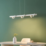 Longue suspension blanche linaire led dimmable spots orientables - aniska