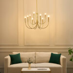 Lustre  bras multiples laiton style chandelier moderne 80 cm - kaelisma