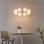 Lustre chromé avec abat - jour en verre blanc - nicolea Lustre chromé avec abat - jour en verre blanc - nicolea