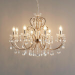 Lustre cristal or rose baroque 8 bras - pavia